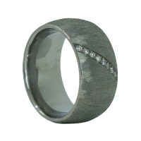 Edelstahlring mit 8 Brilanten Edelstahlring mit 8 Brilanten