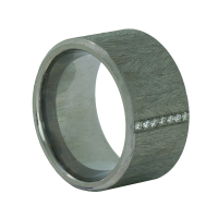 Edelstahlring Scratched mit 7 Brillanten Edelstahlring Scratched mit 7 Brillanten