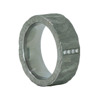 Edelstahlring mit 4 Brillanten Edelstahlring mit 4 Brillanten