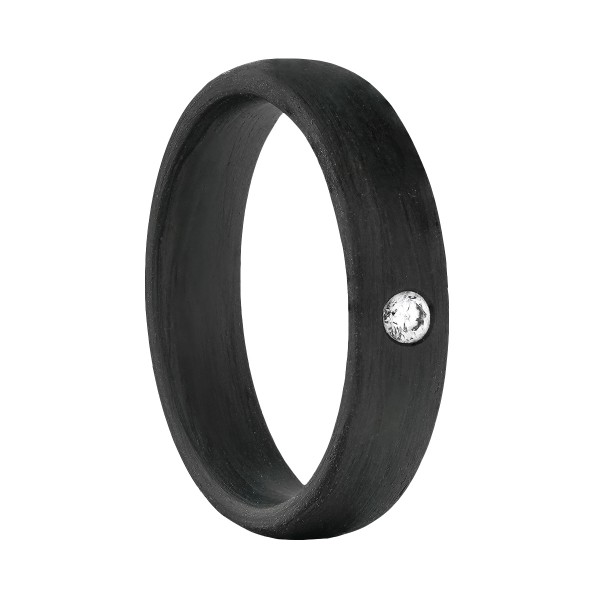 Carbon Ring mit Brillant