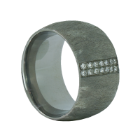 Edelstahlring mit 14 Brillanten Edelstahlring mit 14 Brillanten